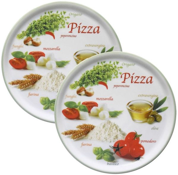 MamboCat Pizzateller 2er Set Pizzateller Napoli Pizzafoods grün 31cm - 04019#ZP1