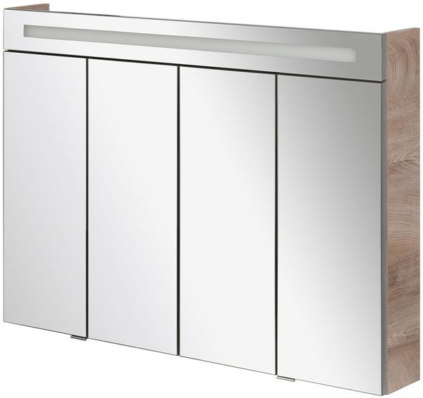 FACKELMANN TWINDY LED Spiegelschrank 110 cm breit, Braun hell