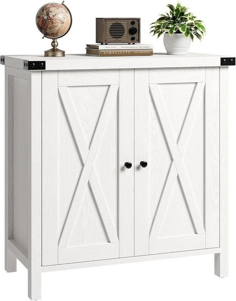 GarveeMore Buffet Sideboard mit 2 Türen Küchenschrank Aufbewahrungsschrank 76X40X80cm Sideboard Weiß Küchenschrank mit 2 Türen