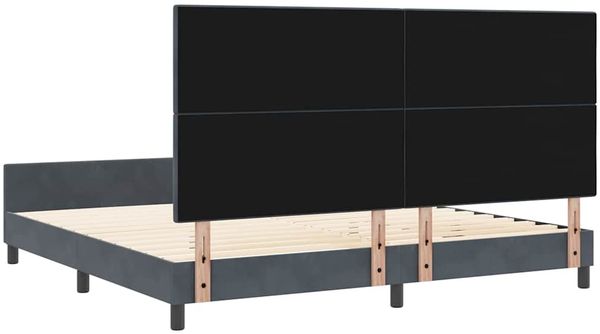 vidaXL Boxspringbett mit Kopfteil Dunkelgrau 200 x 200 cm Samt 3344964 Bild 9
