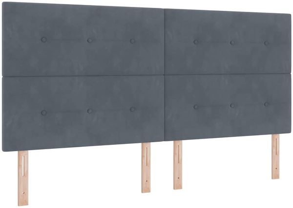 vidaXL Boxspringbett mit Kopfteil Dunkelgrau 200 x 200 cm Samt 3344964 Bild 6