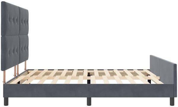 vidaXL Boxspringbett mit Kopfteil Dunkelgrau 200 x 200 cm Samt 3344964 Bild 8