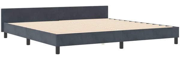 vidaXL Boxspringbett mit Kopfteil Dunkelgrau 200 x 200 cm Samt 3344964 Bild 4