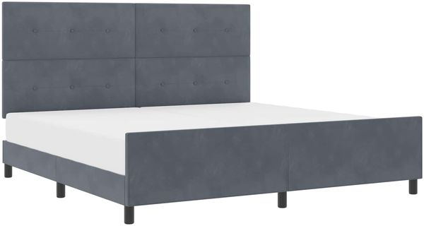 vidaXL Boxspringbett mit Kopfteil Dunkelgrau 200 x 200 cm Samt 3344964 Bild 2