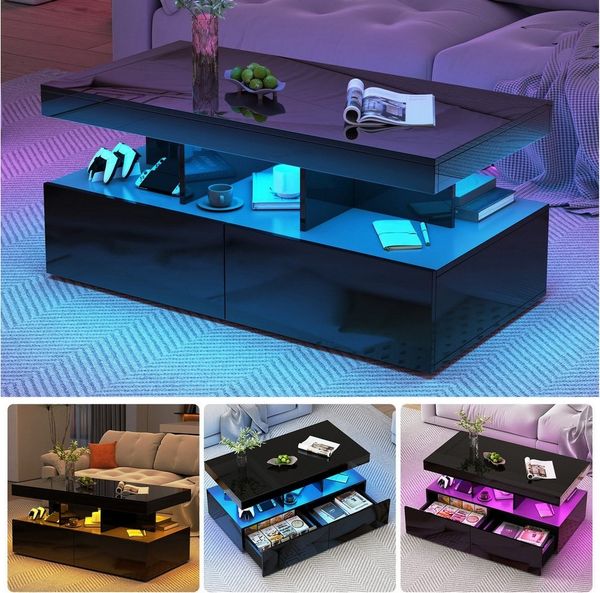 Gdood Couchtisch Ablagetisch LED Beistelltisch Breite 100 cm (1-St)