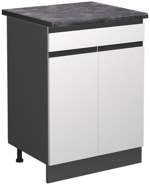 Küchenunterschrank R-Line Weiß 60 cm J-Shape, AP Anthrazit Vicco