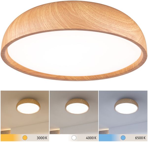 Paulmann 71083 Selection Bathroom LED Deckenleuchte Oka IP44 White Switch Holzoptik