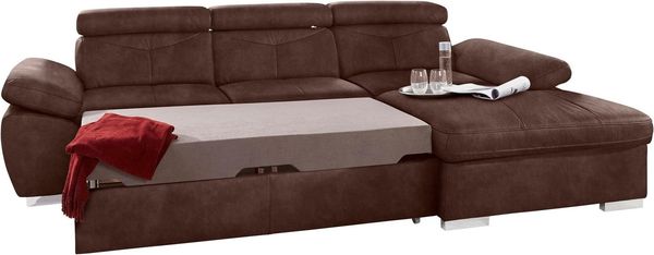 exxpo - sofa fashion Ecksofa Spring, super bequem, mit Armteil- und Kopfteilfunktion, OTTOs Choice, L-Form, wahlweise mit Bettfunktion und Bettkasten