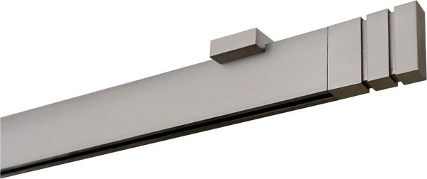 GARESA Gardinenstange FLAT, 1-läufig, Wunschmaßlänge, verschraubt, Aluminium, Rechteckprofil, Deckenmontage, perfekter Lauf, modern, verlängerbar