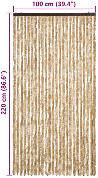 vidaXL Insektenschutz-Vorhang Beige 100x220 cm Chenille 284284 Bild 7