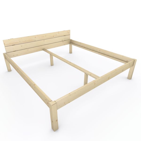 Pfostenbett "metallarm" Fichte Holzbett "Daybett" 200 x 210cm 48cm Doppelbett