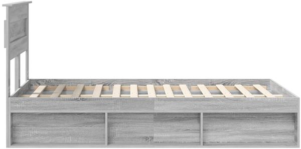 vidaXL Bettrahmen Graues Sonoma 135 x 190 cm Massives Kiefernholz 3409772 Bild 8
