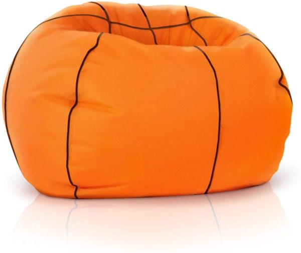Green Bean® Basketball-Sitzsack mit 250L EPS Perlen, Polyester-PVC Gemisch Orange, Ø 90 cm