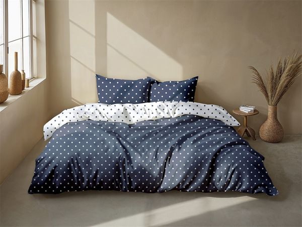 Zo! Home Cotton Bettwäsche 155x220 Punta di Cotone Maritim Blue Punkte blau