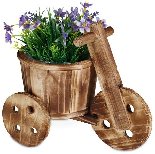 Relaxdays Blumenfahrrad aus Holz