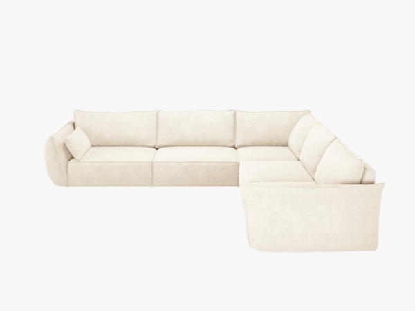 Micadoni Ecksofa Kaelle 7-Sitzer Chenille Over The Horizon Helles Beige