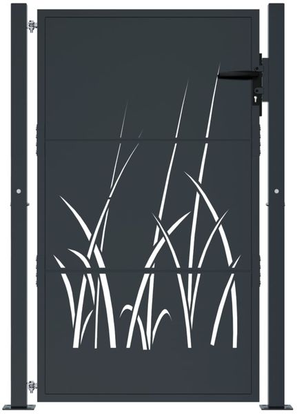 vidaXL Gartentor Anthrazit 100x125 cm Stahl Gras-Design 153168 Bild 3