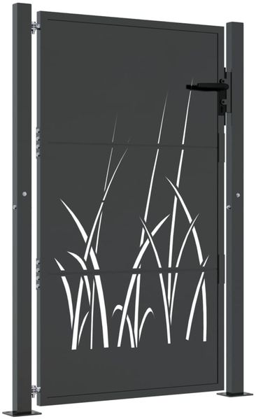 vidaXL Gartentor Anthrazit 100x125 cm Stahl Gras-Design 153168 Bild 2