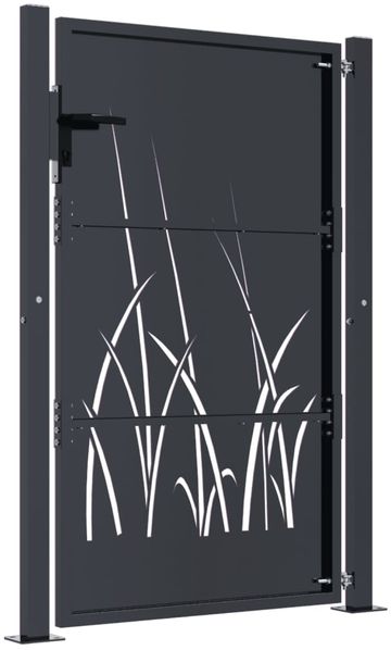 vidaXL Gartentor Anthrazit 100x125 cm Stahl Gras-Design 153168 Bild 4
