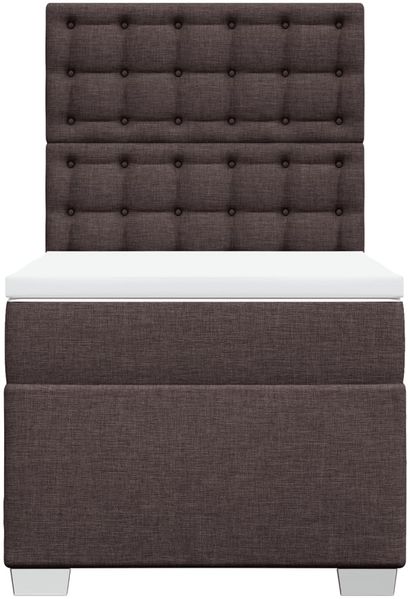 vidaXL Boxspringbett mit Matratze Dunkelbraun 80x200 cm Stoff 3292632 Bild 6