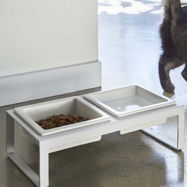 Yamazaki Futternapf Tower Doppelnapf 2 Schalen für Hunde Katzen Metallgestell, Keramik, Fressnapf, Napf, Katzennapf, Hundenapf, Futterstation