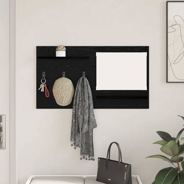 vidaXL Wandmontierter nachttisch Schwarz Eichen-Optik 90 x 10 x 50 cm 874516