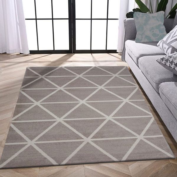 Vimoda Teppich Viva Classic, Wohnzimmer Rauten Motiv, Rechteckig, Höhe: 12 mm, Läufer Wohnzimmer, Schlafzimmer Küche