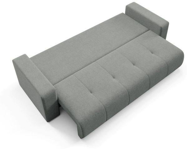 Sofa 3-Sitzer mit Schlaffunktion AUGUSTO in Stoff Wind Grau Bild 2