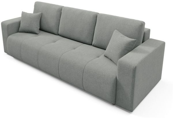 Sofa 3-Sitzer mit Schlaffunktion AUGUSTO in Stoff Wind Grau Bild 4