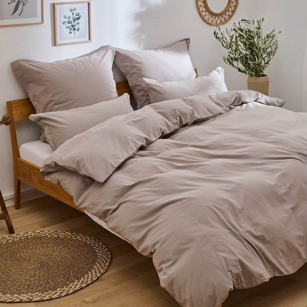 Blumtal Bettwäsche Bettwäsche aus 100% Baumwolle mit Kissenbezug, Oeko-TEX zertifizierte Bettwäsche in Leinen Optik