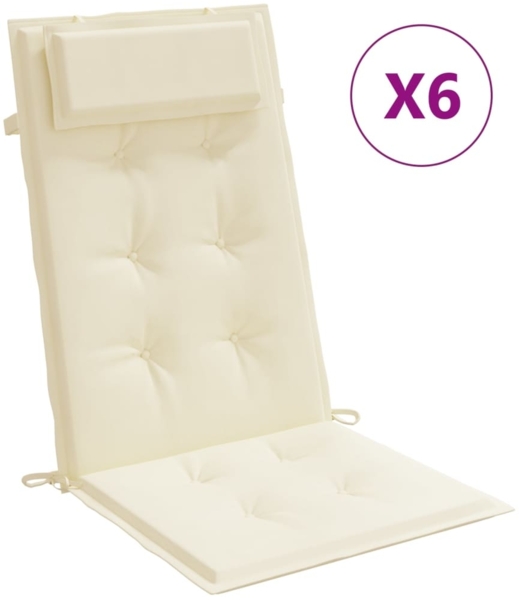 vidaXL Hochlehner-Auflagen 6 Stk. Creme Oxford-Gewebe 361882