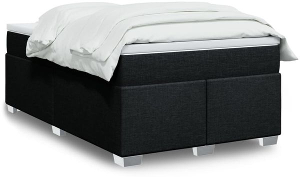 vidaXL Boxspringbett mit Matratze Schwarz 120x200 cm Stoff 3285125