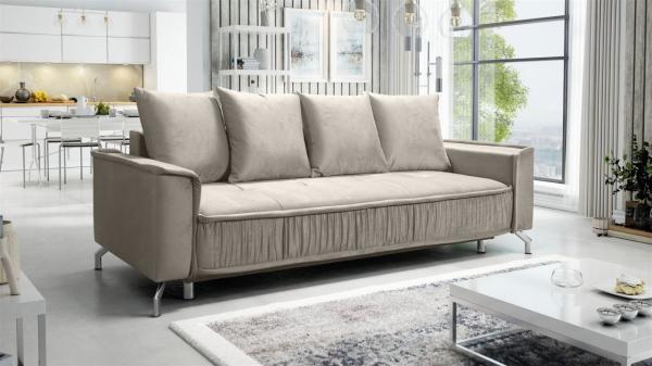 Schlafsofa Sofa 3-Sitzer FLORENCE Stoff Element Hellbeige