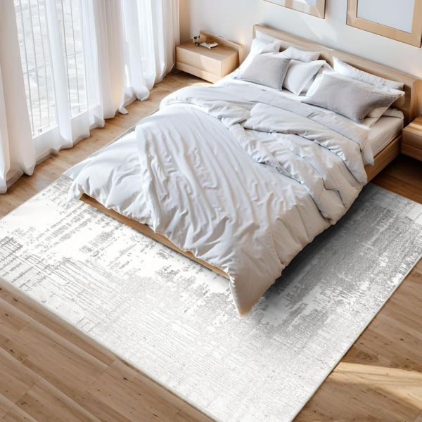 Vamcheer Teppich 160x230 Grau Flauschig Moderner Komfort Schwamm Bild 2