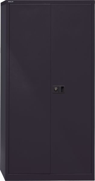 Bisley 'Universal' Flügeltürenschrank, Schwarz, 195 x 40 x 60 cm, Garderobeneinsatz