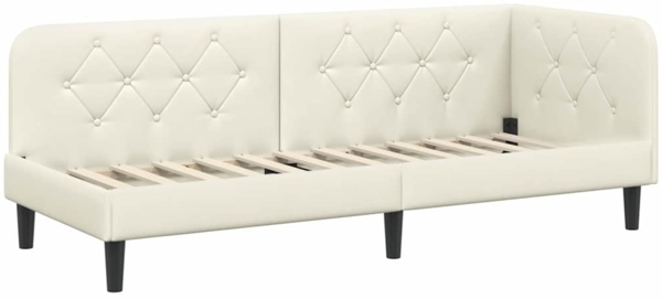 vidaXL Eckbettgestell mit Kopfteil Creme 80x200 cm Samt 42016593