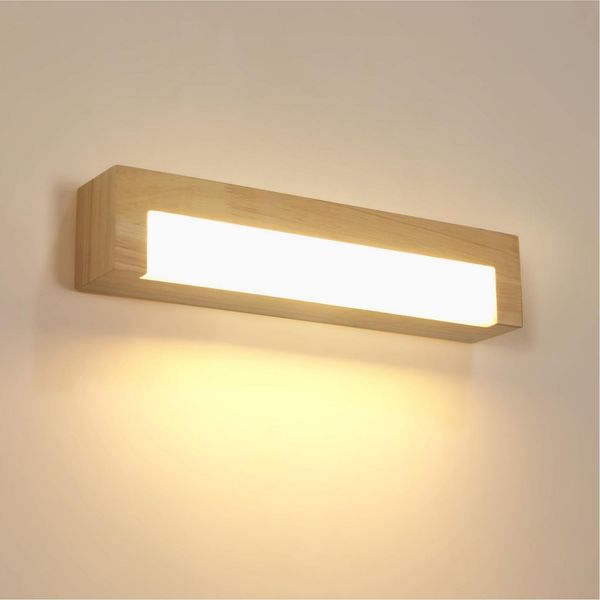 Comely LED Wandleuchte Innen, Holz Wandlampe Innen 18W 2025LM, Moderne LED Wandleuchten für Wohnzimmer, Schlafzimmer, Flur, Treppenhaus, Warmweiß 3000K