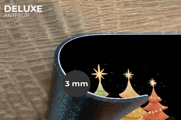 MuchoWow Platzset Weihnachtsbäume - Bunt - Lichter - Stern, (6-St), Platzsets, Tischset, Abwaschbar, Tischsets, Platzdeckchen