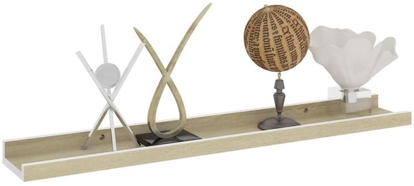 vidaXL Wandregale 2 Stk. Weiß und Sonoma-Eiche 60x9x3 cm 326690 Bild 3