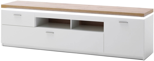 TV-Element Celine / Cali, Holzwerkstoff, Weiß, Holzfarben, 195 x 57 x 44 cm