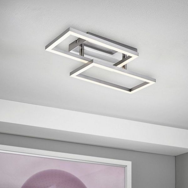 MeLiTec LED Deckenleuchte D127, LED fest integriert, warmweiß, aus Metall, schwenkbare Rahmen, warmweiß, eckig, moderne Deckenlampe