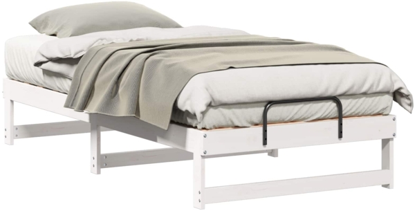 vidaXL Bettrahmen Weiß 75 x 190 cm Massives Kiefernholz 873155