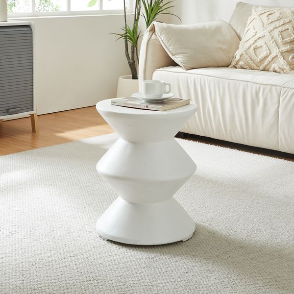 Beistelltisch Kyppeslo 47xØ37 cm Weiß [en. casa]