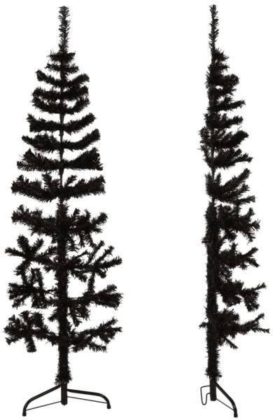 vidaXL Künstlicher Halb-Weihnachtsbaum Ständer Schlank Schwarz 120 cm 344574