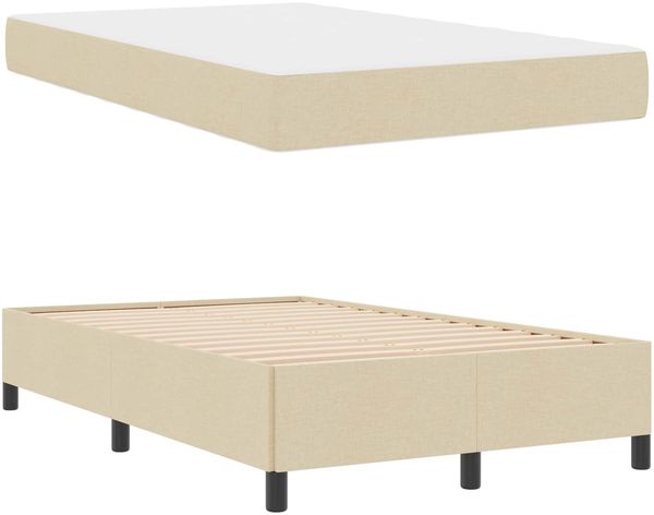 vidaXL Boxspringbett Creme 120 x 200 cm Stoff 3398855 Bild 5