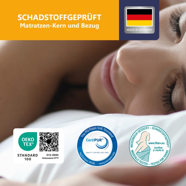 Taschenfederkernmatratze Diamant Plus Top-Handling und Hygiene durch integrierten Topper, Beco, 26 cm hoch, waschbar bis 60°, 180x200 cm, H2 Bild 4