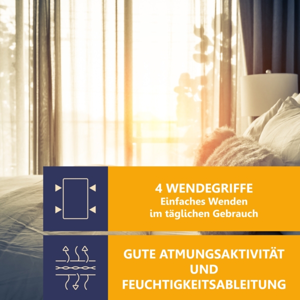 Taschenfederkernmatratze Diamant Plus Top-Handling und Hygiene durch integrierten Topper, Beco, 26 cm hoch, waschbar bis 60°, 180x200 cm, H2 Bild 9