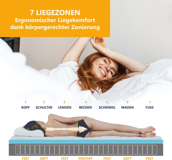 Taschenfederkernmatratze Diamant Plus Top-Handling und Hygiene durch integrierten Topper, Beco, 26 cm hoch, waschbar bis 60°, 180x200 cm, H2 Bild 7