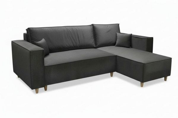 MARPUR Ecksofa RIO, Velourstoff, Bettfunktion und Bettkasten