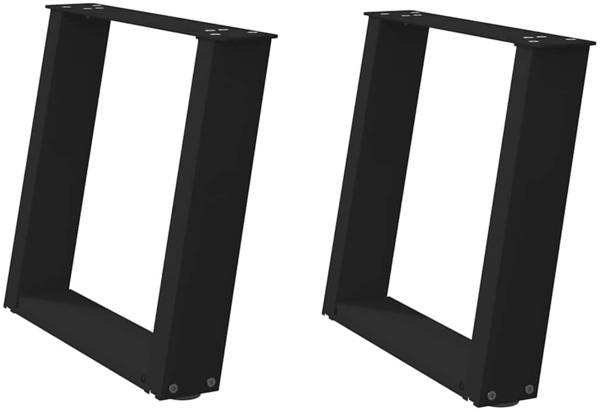 vidaXL Couchtischbeine U-Form 2 Stk. Schwarz 50x(42-43) cm Stahl 4012764